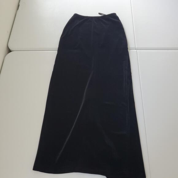Jessica McClintock Gunne Sax Skirt Womens Small Black Velvet Maxi Whimsigoth - Picture 1 of 9